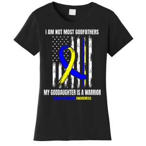 Down Syndrome Awareness Godfather Goddaughter American Flag Women's T-Shirt