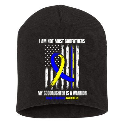 Down Syndrome Awareness Godfather Goddaughter American Flag Short Acrylic Beanie