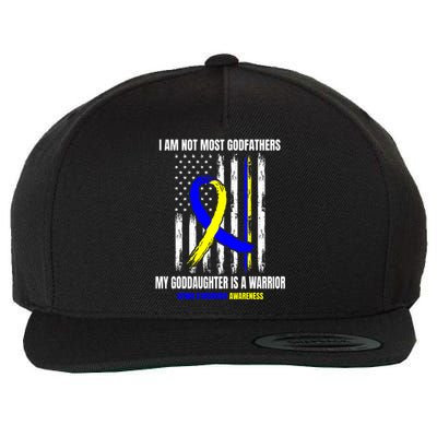 Down Syndrome Awareness Godfather Goddaughter American Flag Wool Snapback Cap