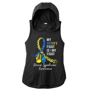 Down Syndrome Awareness Godfather Goddaughter American Flag Ladies PosiCharge Tri-Blend Wicking Draft Hoodie Tank