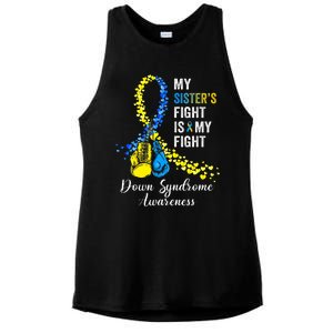 Down Syndrome Awareness Godfather Goddaughter American Flag Ladies PosiCharge Tri-Blend Wicking Tank