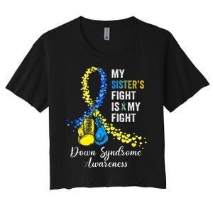 Down Syndrome Awareness Godfather Goddaughter American Flag Women's Crop Top Tee