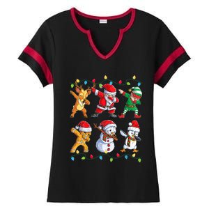 Dabbing Santa And Friends Gift Cute Christmas Santa Dabbing Great Gift Ladies Halftime Notch Neck Tee