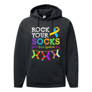 Down Syndrome Awareness  Rock Your Socks Performance Fleece Hoodie