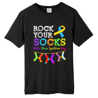 Down Syndrome Awareness  Rock Your Socks Tall Fusion ChromaSoft Performance T-Shirt