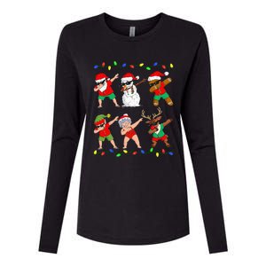 Dabbing Santa And Friends Christmas In July Xmas Womens Cotton Relaxed Long Sleeve T-Shirt