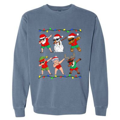 Dabbing Santa And Friends Christmas In July Xmas Garment-Dyed Sweatshirt