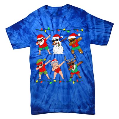 Dabbing Santa And Friends Christmas In July Xmas Tie-Dye T-Shirt