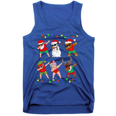 Dabbing Santa And Friends Christmas In July Xmas Tank Top