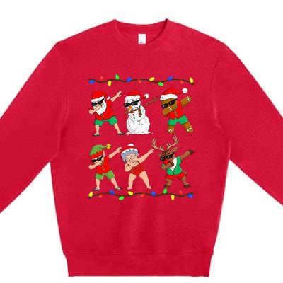 Dabbing Santa And Friends Christmas In July Xmas Premium Crewneck Sweatshirt