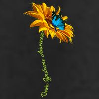 Down Syndrome Awareness Butterfly Sunflower 7 Panel Mesh Trucker Snapback Hat