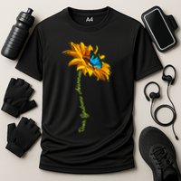 Down Syndrome Awareness Butterfly Sunflower Cooling Performance Crew T-Shirt