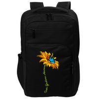 Down Syndrome Awareness Butterfly Sunflower Impact Tech Backpack