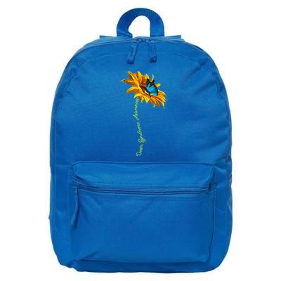 Down Syndrome Awareness Butterfly Sunflower 16 in Basic Backpack