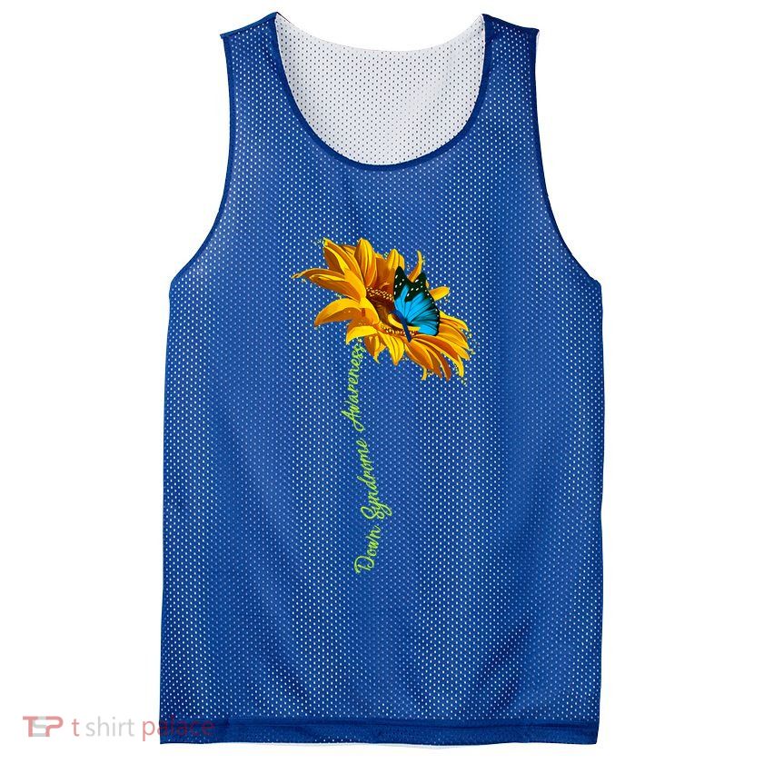 Down Syndrome Awareness Butterfly Sunflower Mesh Reversible Basketball Jersey Tank