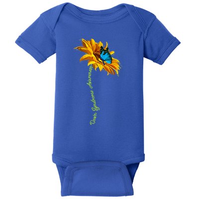 Down Syndrome Awareness Butterfly Sunflower Baby Bodysuit