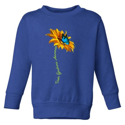 Down Syndrome Awareness Butterfly Sunflower Toddler Sweatshirt