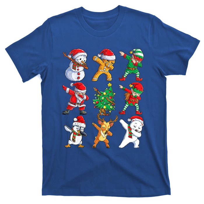 Dabbing Santa And Friends Gift Cute Christmas Santa Dabbing Gift T-Shirt