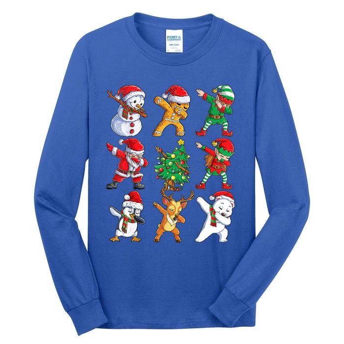 Dabbing Santa And Friends Gift Cute Christmas Santa Dabbing Gift Tall Long Sleeve T-Shirt