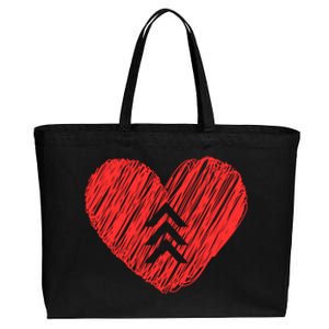 Down Syndrome Awareness Heart Cotton Canvas Jumbo Tote