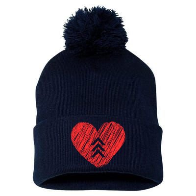 Down Syndrome Awareness Heart Pom Pom 12in Knit Beanie