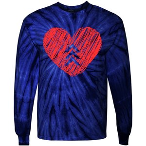 Down Syndrome Awareness Heart Tie-Dye Long Sleeve Shirt