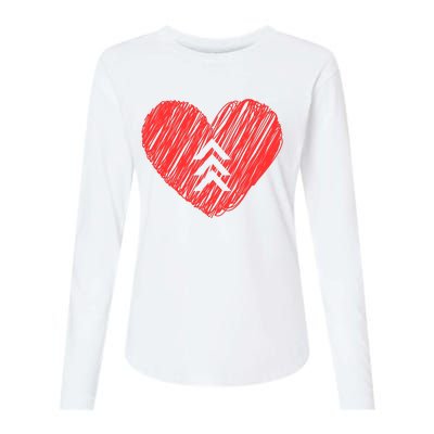 Down Syndrome Awareness Heart Womens Cotton Relaxed Long Sleeve T-Shirt