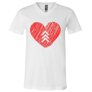 Down Syndrome Awareness Heart V-Neck T-Shirt