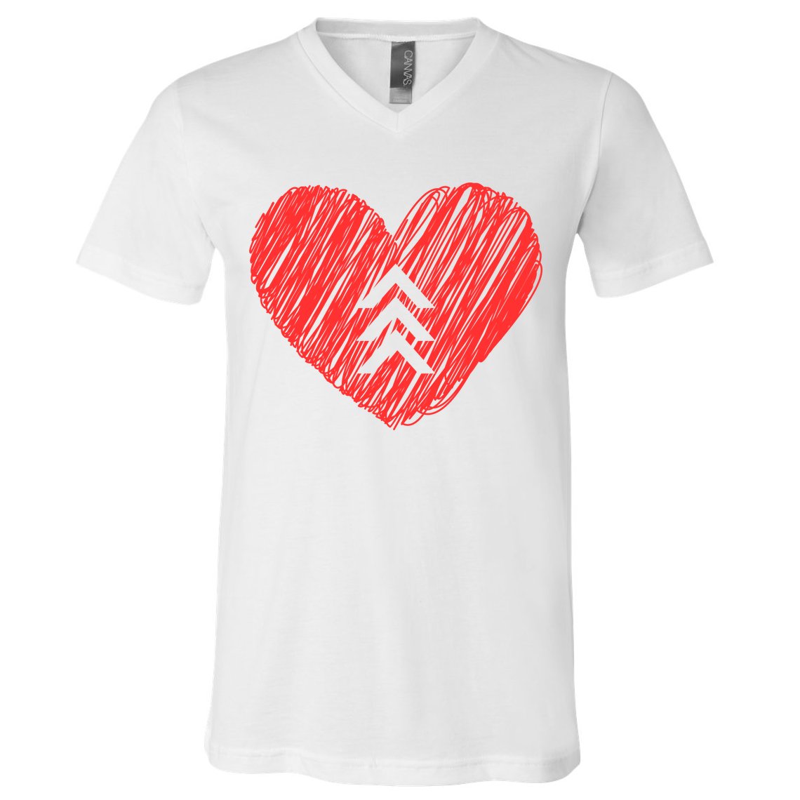 Down Syndrome Awareness Heart V-Neck T-Shirt