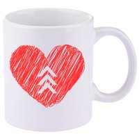 Down Syndrome Awareness Heart 11oz C Handle Ceramic Mug