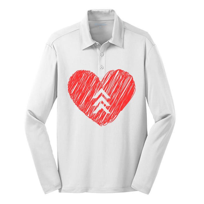 Down Syndrome Awareness Heart Silk Touch Performance Long Sleeve Polo