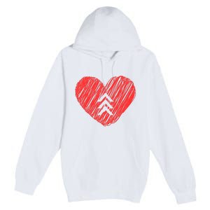 Down Syndrome Awareness Heart Premium Pullover Hoodie