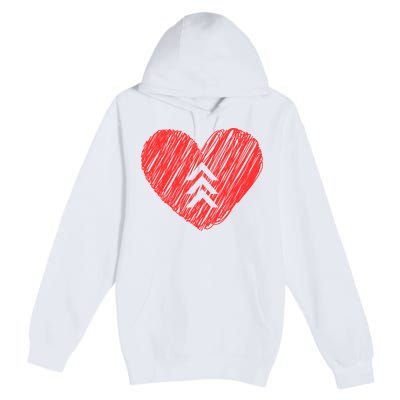 Down Syndrome Awareness Heart Premium Pullover Hoodie