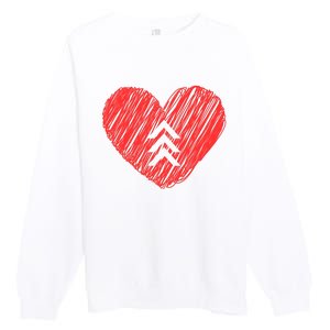 Down Syndrome Awareness Heart Premium Crewneck Sweatshirt