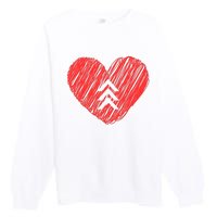 Down Syndrome Awareness Heart Premium Crewneck Sweatshirt