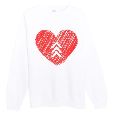 Down Syndrome Awareness Heart Premium Crewneck Sweatshirt