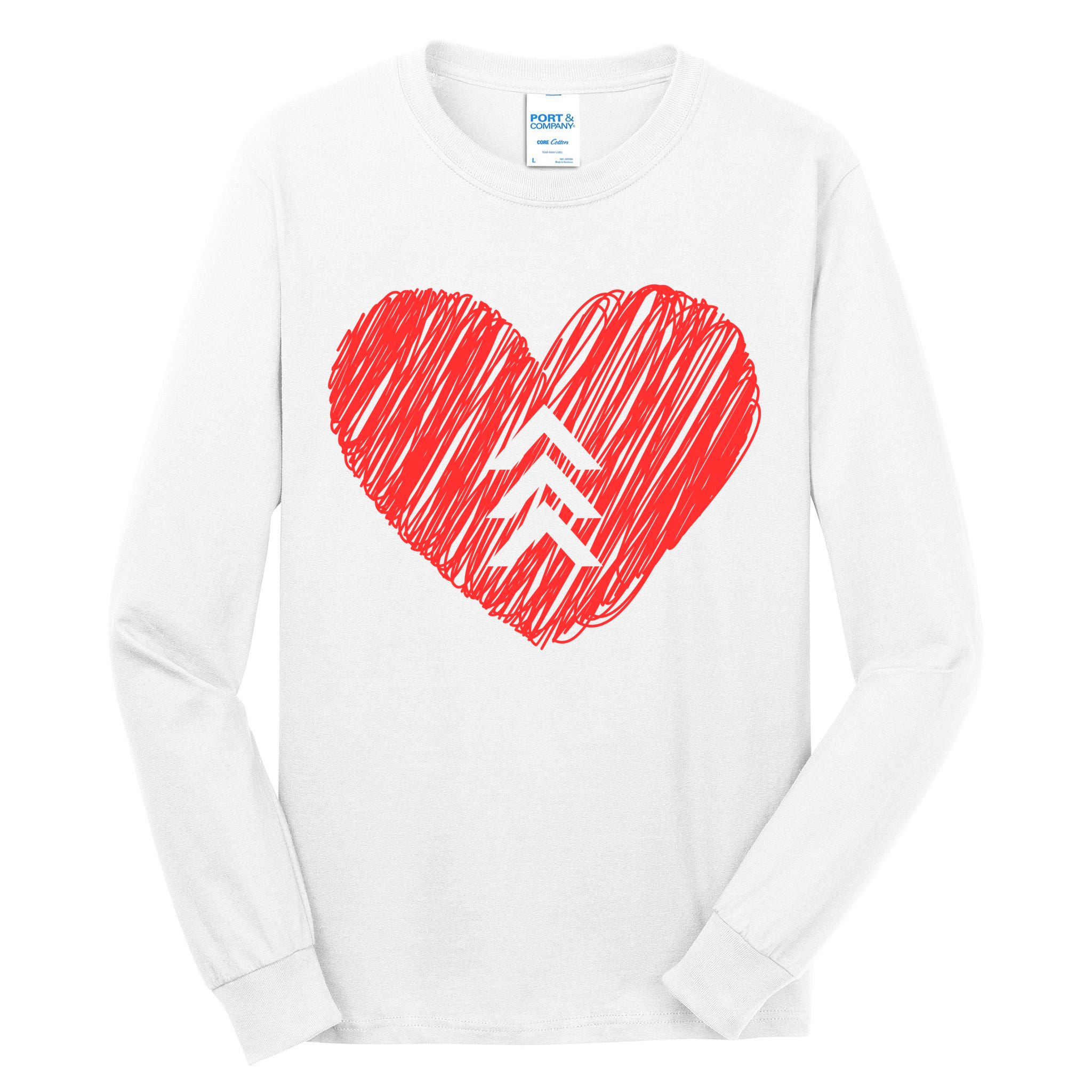 Down Syndrome Awareness Heart Tall Long Sleeve T-Shirt