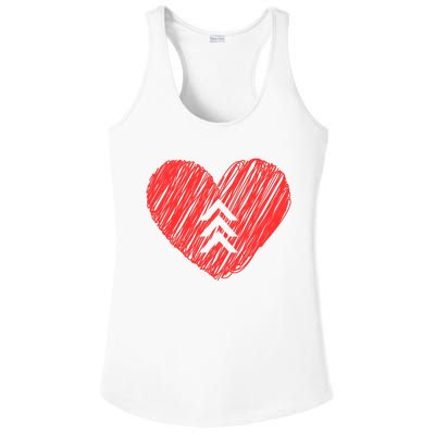 Down Syndrome Awareness Heart Ladies PosiCharge Competitor Racerback Tank