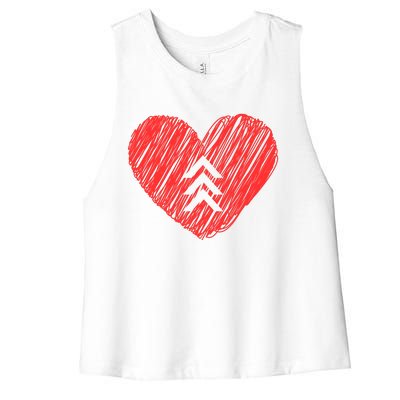 Down Syndrome Awareness Heart Women's Racerback Cropped Tank