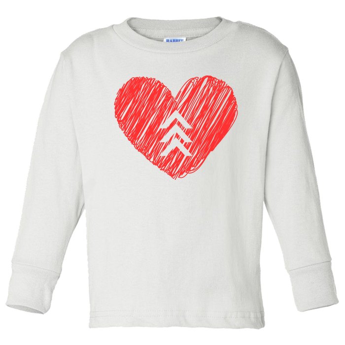 Down Syndrome Awareness Heart Toddler Long Sleeve Shirt