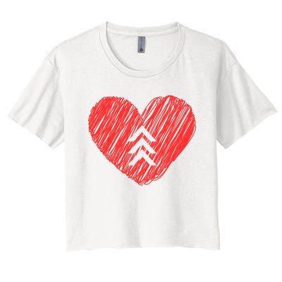 Down Syndrome Awareness Heart Women's Crop Top Tee