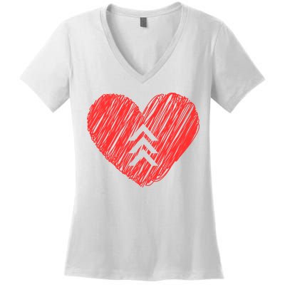 Down Syndrome Awareness Heart Women's V-Neck T-Shirt