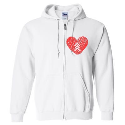 Down Syndrome Awareness Heart Full Zip Hoodie