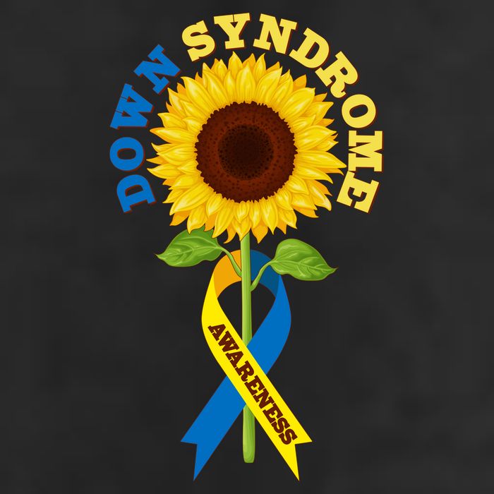 Down Syndrome Awareness Sunflower Ribbon 7 Panel Mesh Trucker Snapback Hat