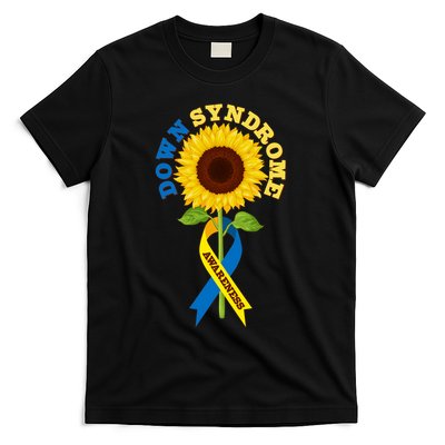 Down Syndrome Awareness Sunflower Ribbon T-Shirt