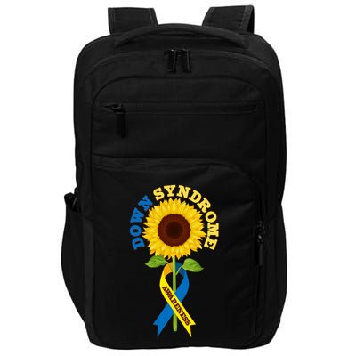 Down Syndrome Awareness Sunflower Ribbon Impact Tech Backpack