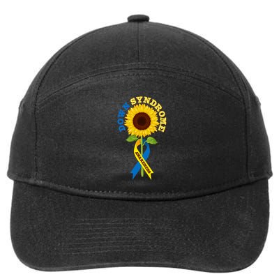 Down Syndrome Awareness Sunflower Ribbon 7-Panel Snapback Hat