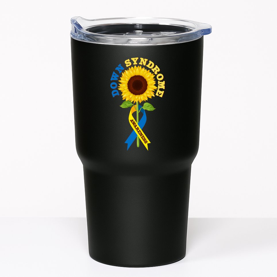 Down Syndrome Awareness Sunflower Ribbon Tumbler