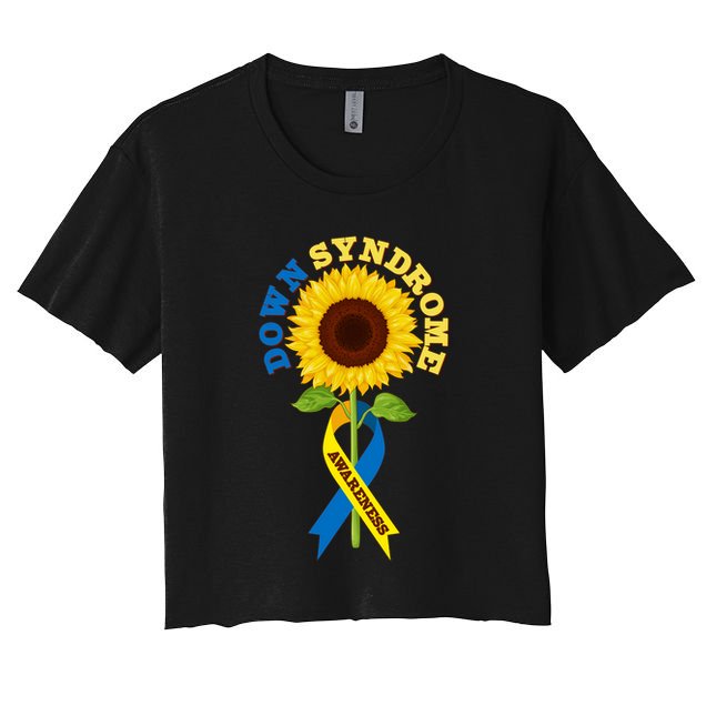 Down Syndrome Awareness Sunflower Ribbon Crop Top