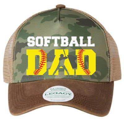 Dad Softball Apparel Yellow Softball Dad Legacy Tie Dye Trucker Hat